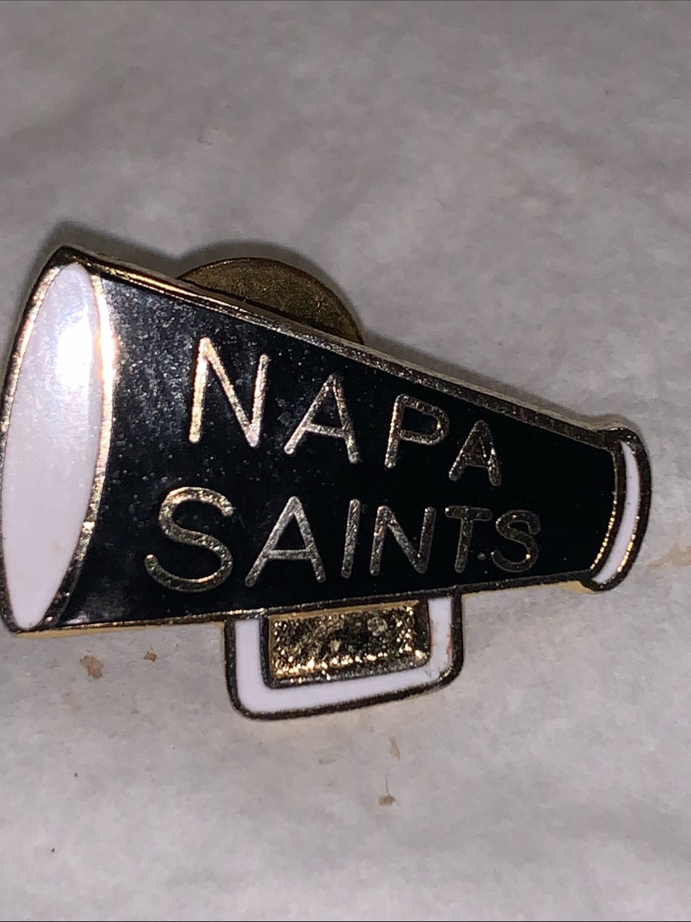 Napa Saints Black and Gold Megaphone Pin - Women Jewelry